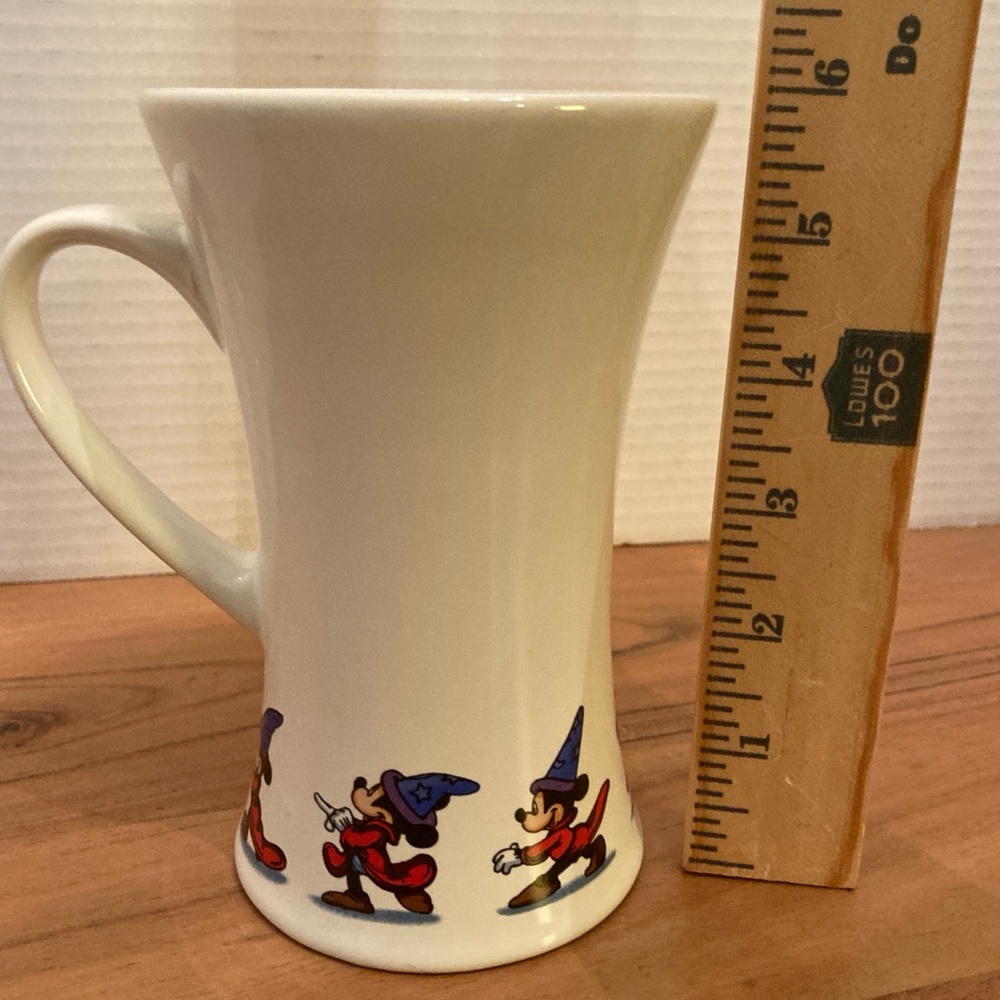 Disney Tall 6” White Mug with Red and Blue Sorcerer Mickey Accents - Picture 8 of 9